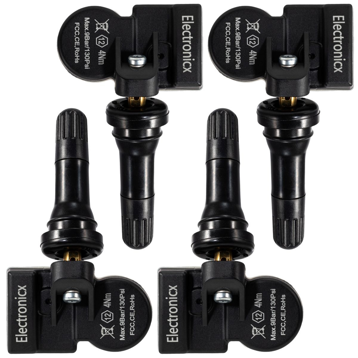 4x Tire Pressure Sensors TPMS Sensors Rubber Valve for Ford Fiesta 2020-2025