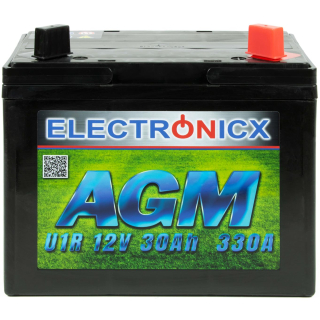 Electronicx u1r agm 30ah 330a battery lawn tractor riding...