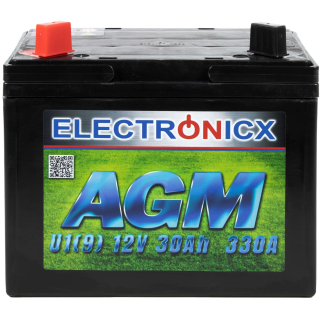 Electronicx U1(9) AGM 30AH 330A Batterie Rasentraktor Aufsitzrasenmäher