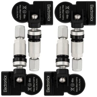 4x Tire Pressure Sensors TPMS Sensors Metal Valve Silver...