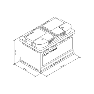 Electronicx AGM Autobatterie 75AH - 12V Starterbatterie für Start-Stop Systeme, Hochleistungsakku