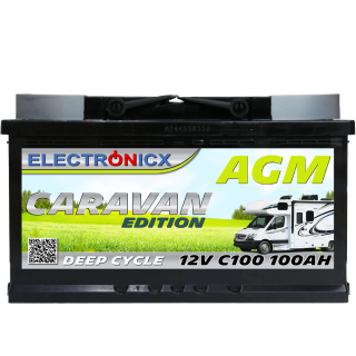 Electronicx Caravan Edition AGM Batterie 100AH 12V -...