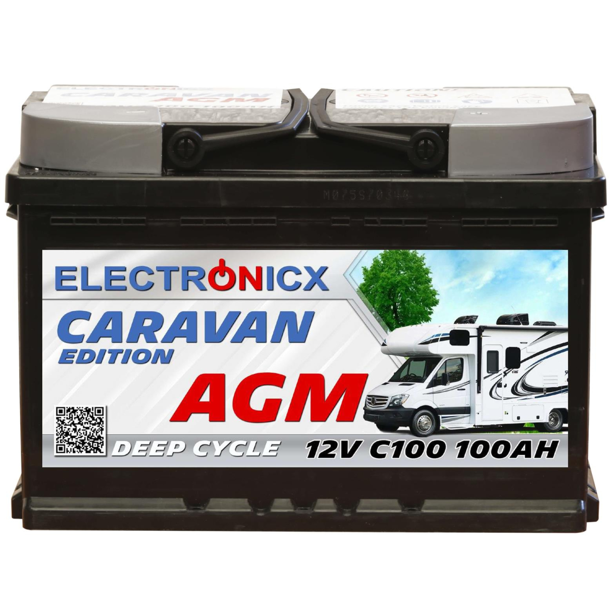 Electronicx Caravan Edition v2 battery agm 100 ah 12v motorhome boat supply