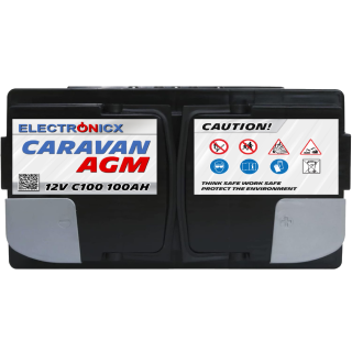 Electronicx Caravan Edition V2 AGM Batterie 100Ah 12V - Versorgungsbatterie für Wohnmobil & Boot