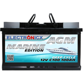 Electronicx Marine Edition Batterie AGM 100 AH 12V Boot...