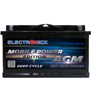 Electronicx mobile edition battery agm 100 ah 12v supply battery leisure battery