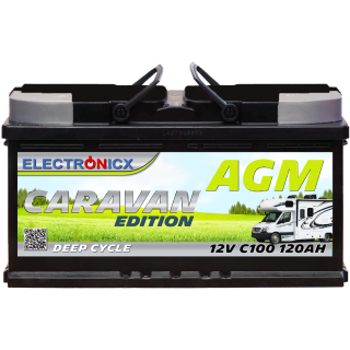 Electronicx Caravan Edition AGM Batterie 120AH 12V - Versorgungsbatterie für Wohnmobil & Boot