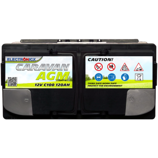 Electronicx Caravan Edition AGM Batterie 120AH 12V - Versorgungsbatterie für Wohnmobil & Boot