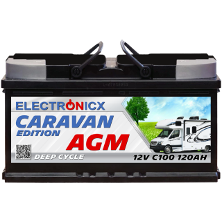 Electronicx Caravan Edition V2 AGM Batterie 120Ah 12V - Wohnmobil & Boot Versorgungsbatterie