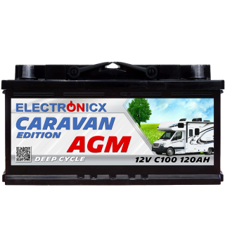 Electronicx Caravan Edition V2 AGM Batterie 120Ah 12V - Wohnmobil & Boot Versorgungsbatterie