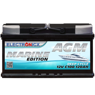 Electronicx AGM Batterie 120AH Marine Edition - 12V...