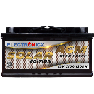 Electronicx Solar Edition AGM Batterie 120AH - 12V Solar Akku für Photovoltaik, Camping & Off-Grid-Systeme