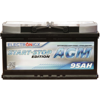 Start-Stop Autobatterie 95 AH AGM Electronicx Starterbatterie Batterie 12V 950A