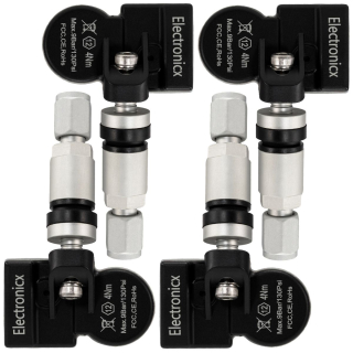 4x Tire Pressure Sensors TPMS Sensors Metal Valve Silver...