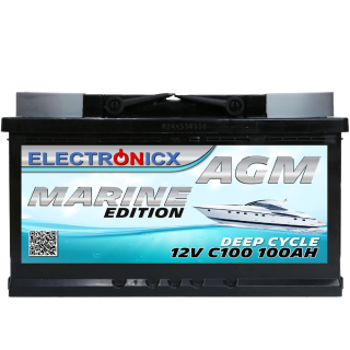 Electronicx AGM Batterie 100AH Marine Edition - 12V Akku...