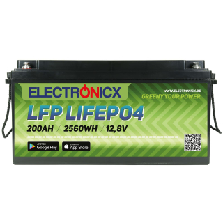 Electronicx LiFePO4 2560Wh 200Ah LFP Bluetooth APP...