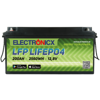 Electronicx LiFePO4 2560Wh 200Ah LFP Bluetooth APP...
