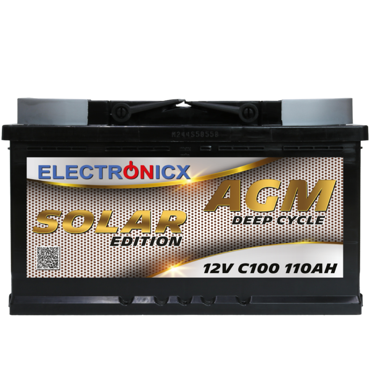 Electronicx Solar Edition AGM Batterie 110AH - 12V Solar Akku für Photovoltaik, Camping & Off-Grid-Systeme