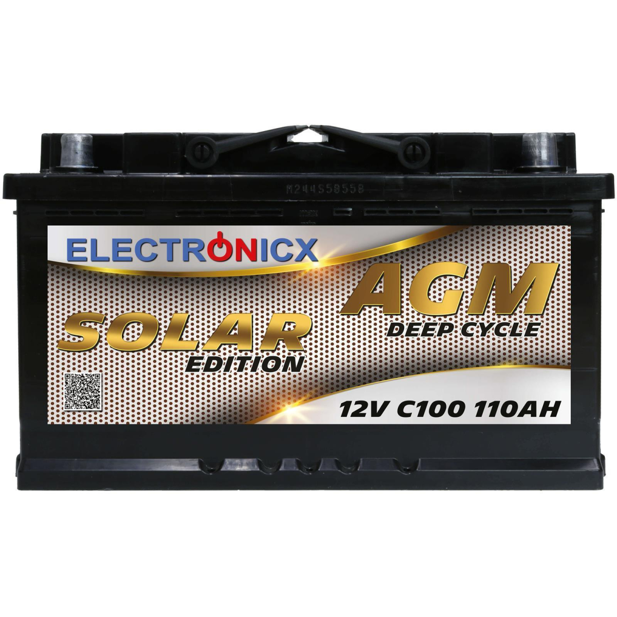 Solarbatterie 12V 110AH Electronicx Solar Edition AGM Batterie Solar Akku Versorgungsbatterie stromspeicher photovoltaik Camping Solaranlage Gartenh