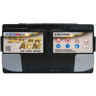 Electronicx Solar Edition AGM Batterie 110AH - 12V Solar Akku für Photovoltaik, Camping & Off-Grid-Systeme
