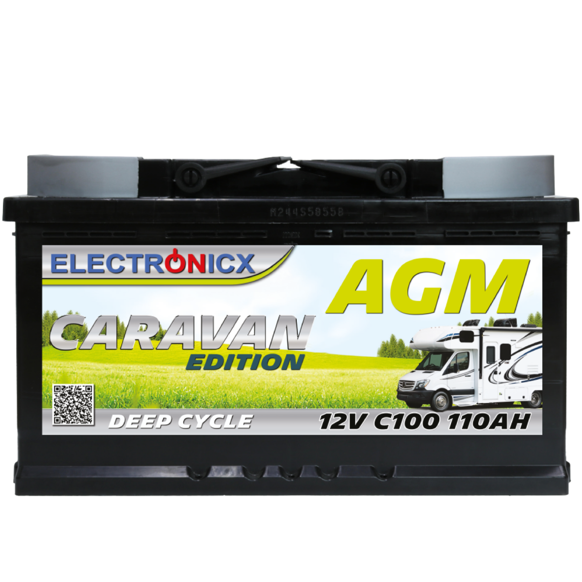 Electronicx Caravan Edition AGM Batterie 110AH 12V - Wohnmobil & Boot Versorgungsbatterie