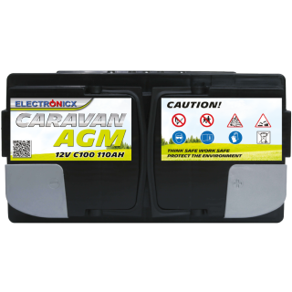 Electronicx Caravan Edition AGM Batterie 110AH 12V - Wohnmobil & Boot Versorgungsbatterie