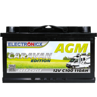 Electronicx Caravan edition battery agm 110 ah 12v motorhome boat supply