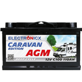 Electronicx Caravan Edition V2 AGM Batterie 110Ah 12V - Wohnmobil & Boot Versorgungsbatterie