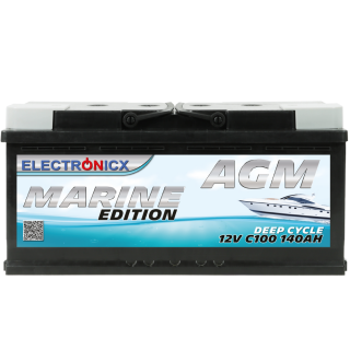 agm battery 140ah Electronicx marine edition boat ship...