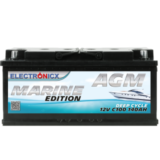 AGM Batterie 140AH Electronicx Marine Edition Boot Schiff Versorgungsbatterie 12V Akku Deep Bootsbatterie Solarbatterie Solar Batterien…