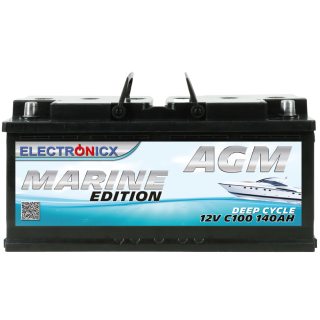 Electronicx AGM Batterie 140AH Marine Edition - 12V Hochleistungsakku für Solar, Boot & Camping