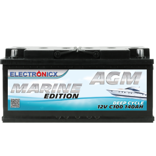 Electronicx AGM Batterie 140AH Marine Edition - 12V Hochleistungsakku für Solar, Boot & Camping