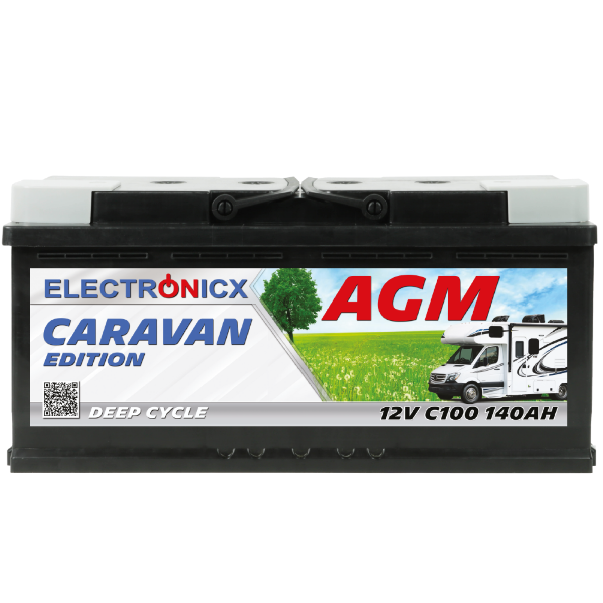 Electronicx Caravan Edition V2 AGM Batterie 140Ah 12V - Wohnmobil & Boot Versorgungsbatterie