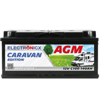 Electronicx Caravan Edition V2 AGM Batterie 140Ah 12V - Wohnmobil & Boot Versorgungsbatterie