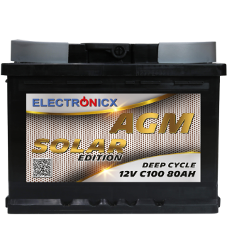 Electronicx Solar Edition AGM Batterie 80AH - 12V...