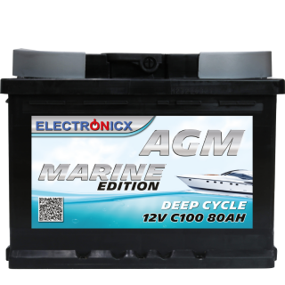 AGM Batterie 80AH Electronicx Marine Edition Boot Schiff...
