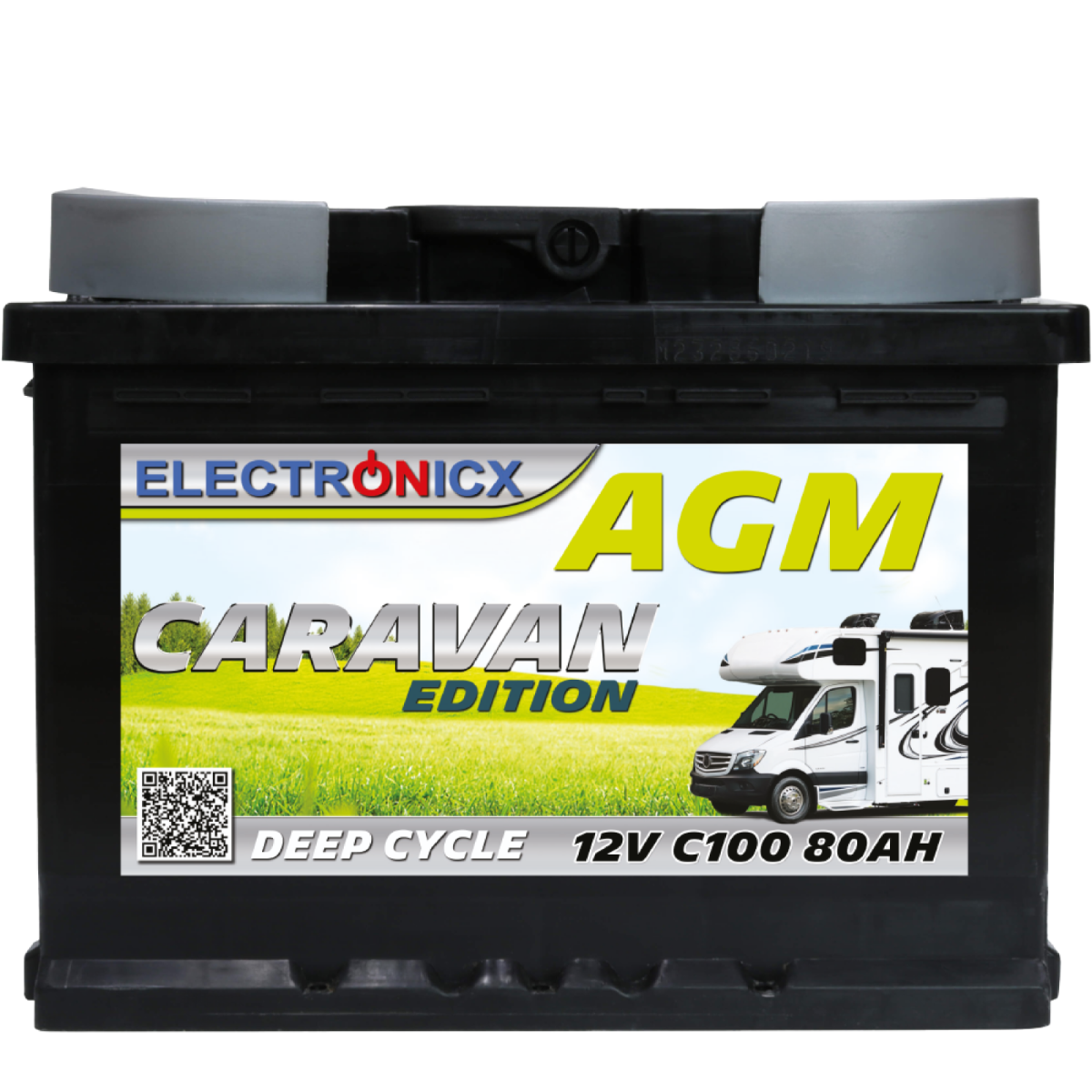 Electronicx Caravan Edition AGM Batterie 80AH 12V - Wohnmobil & Boot Versorgungsbatterie