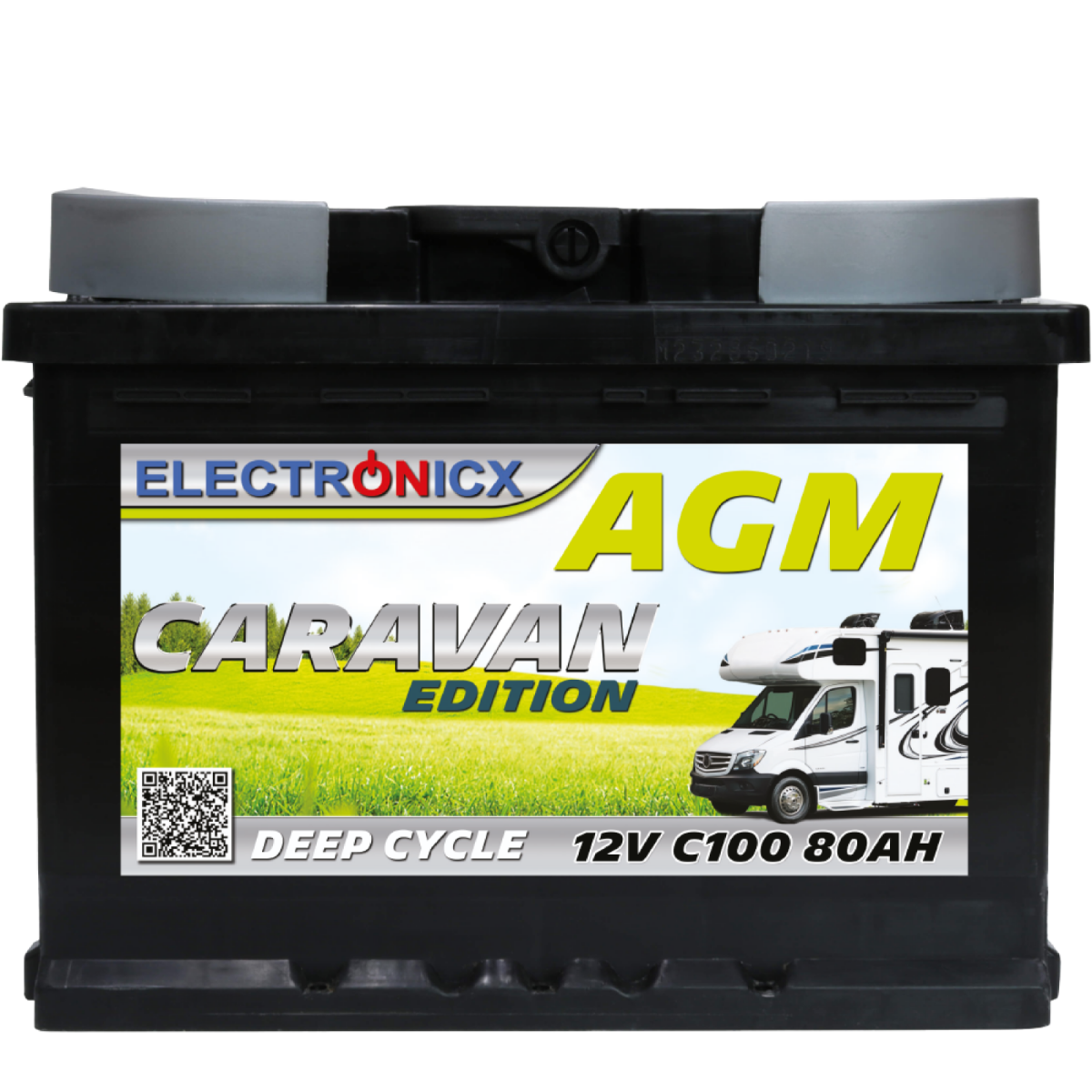 Electronicx Caravan Edition battery agm 80 ah 12v motorhome boat supply..
