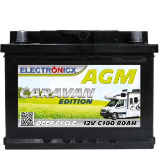 Electronicx Caravan Edition AGM Batterie 80AH 12V - Wohnmobil & Boot Versorgungsbatterie