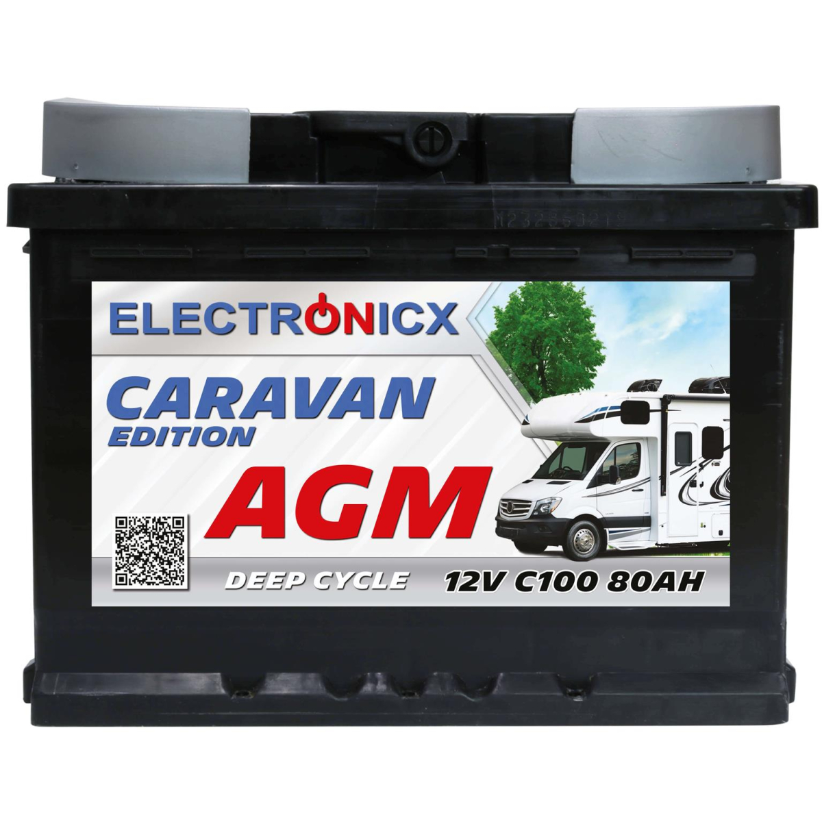 Electronicx Caravan Edition v2 battery agm 80 ah 12v motorhome boat supply..