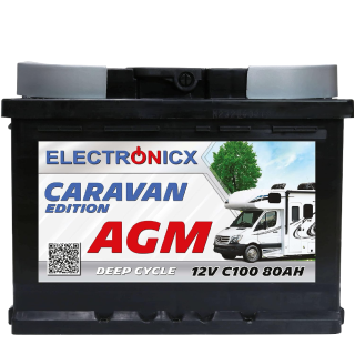 Electronicx Caravan Edition V2 AGM Batterie 80Ah 12V - Versorgungsbatterie für Wohnmobil & Boot