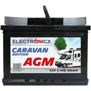 Electronicx Caravan Edition V2 AGM Batterie 80Ah 12V - Versorgungsbatterie für Wohnmobil & Boot