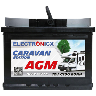 Electronicx Caravan Edition V2 Batterie AGM 80 AH 12V Wohnmobil Boot Versorgung…