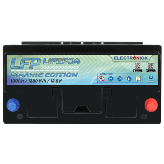 Electronicx Marine Edition LiFePO4 battery 12V 100Ah LFP Bluetooth APP Lithium iron phosphate
