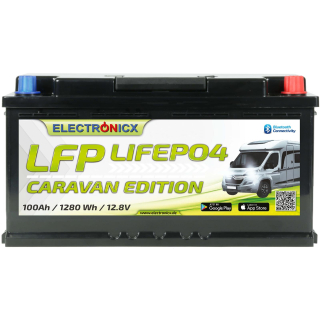 Electronicx Caravan Edition LiFePO4 Akku 12V 100Ah LFP...