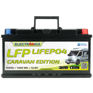 Electronicx Caravan Edition LiFePO4 Akku 12V 100Ah LFP Bluetooth APP Lithium-Eisenphosphat