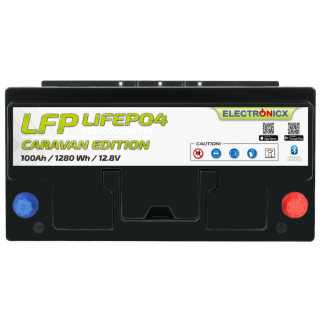 Electronicx Caravan Edition LiFePO4 Akku 12V 100Ah LFP Bluetooth APP Lithium-Eisenphosphat