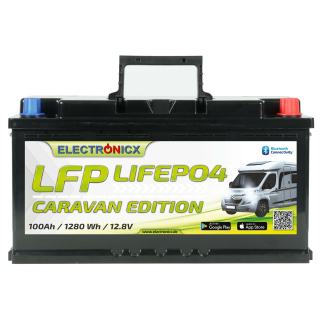 Electronicx Caravan Edition LiFePO4 Battery 12v 100Ah lfp Bluetooth app Lithium Iron Phosphate