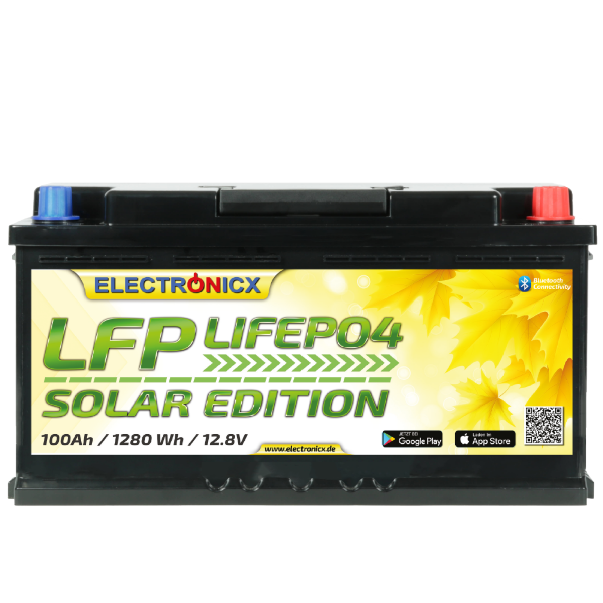 Electronicx Solar Edition LiFePO4 Battery 12V 100Ah LFP Bluetooth APP Lithium Iron Phosphate