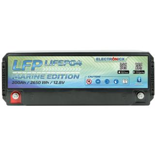 Electronicx Marine Edition LiFePO4 2560Wh 200Ah LFP Bluetooth APP Lithium-Eisenphosphat